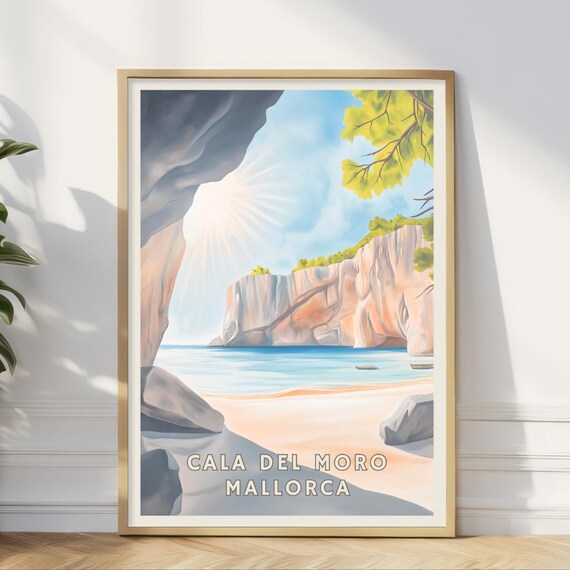 Cala Del Moro Mallorca Beach Cove Cliffs Mediterranean Travel Art Poster