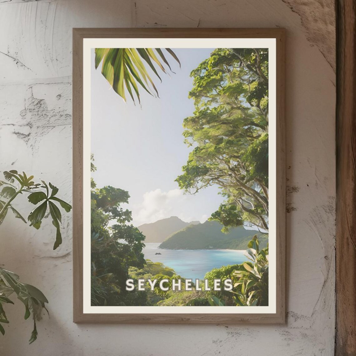 Seychelles Africa Tropical Poster Exotic Island Travel Print Paradise Beach Decor Coastal Nature Wall Art Africa Travel Mah Seychelles - Image 3
