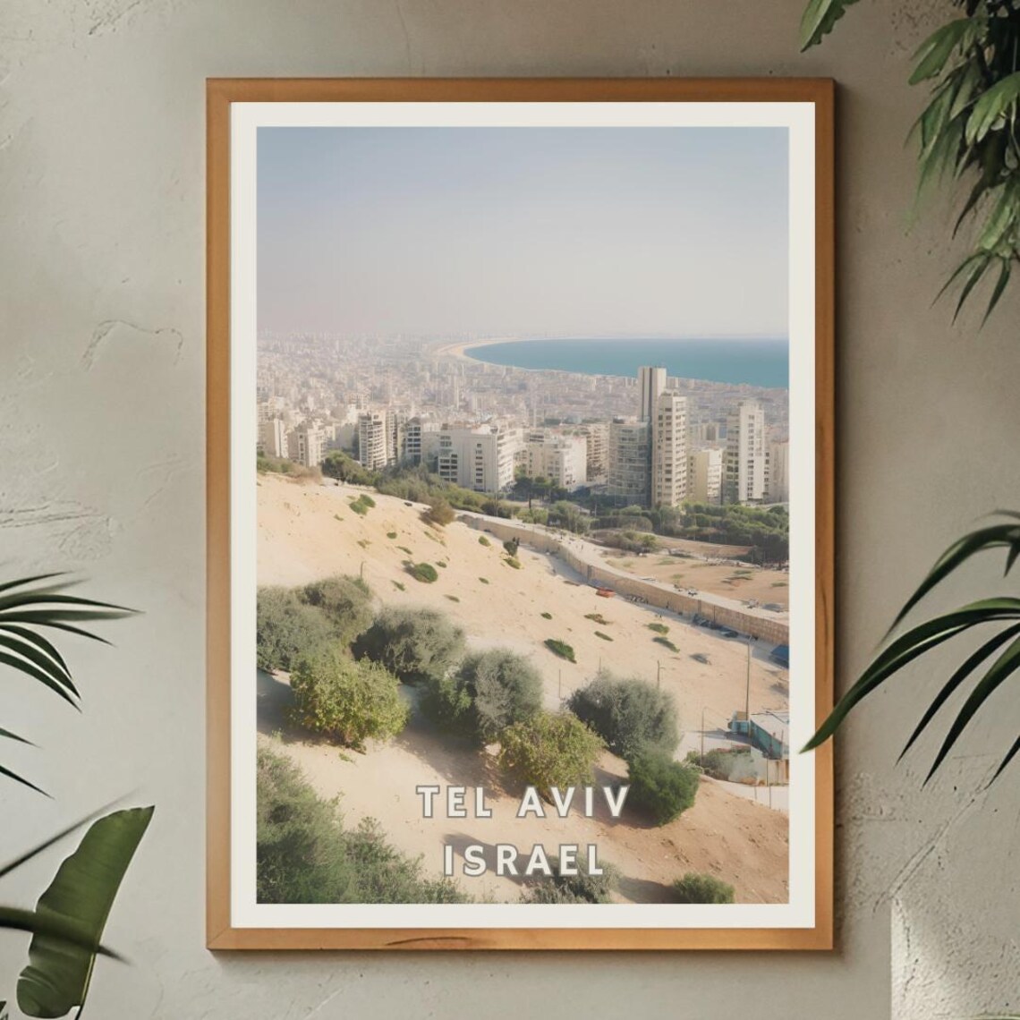 Tel Aviv Israel Travel Poster, Mediterranean Cityscape - Image 2