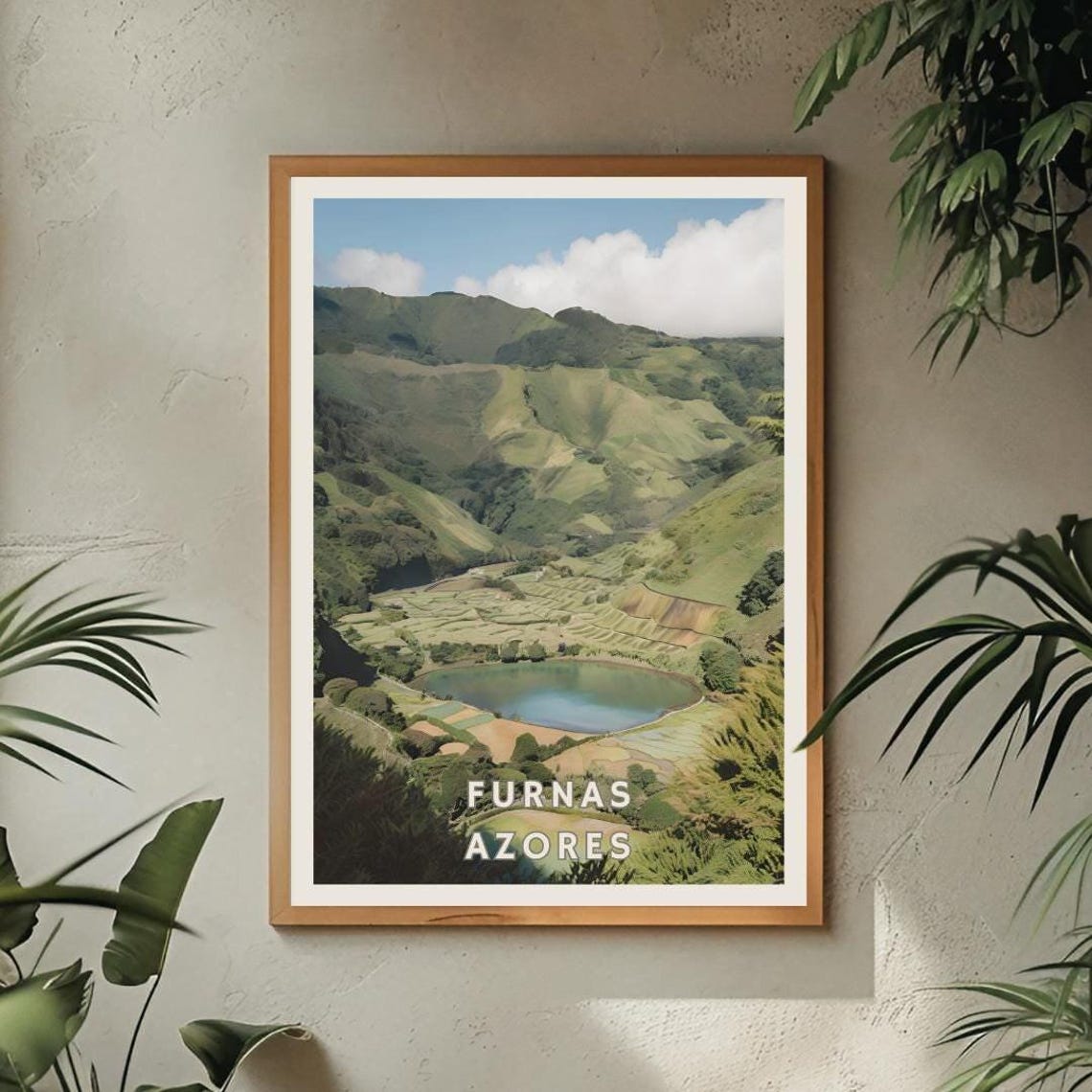 Furnas So Miguel Island Azores Poster Portuguese Nature Home Decor Tropical Portugal Travel Print Thermal Volcanic Azorean Eco Wall Art