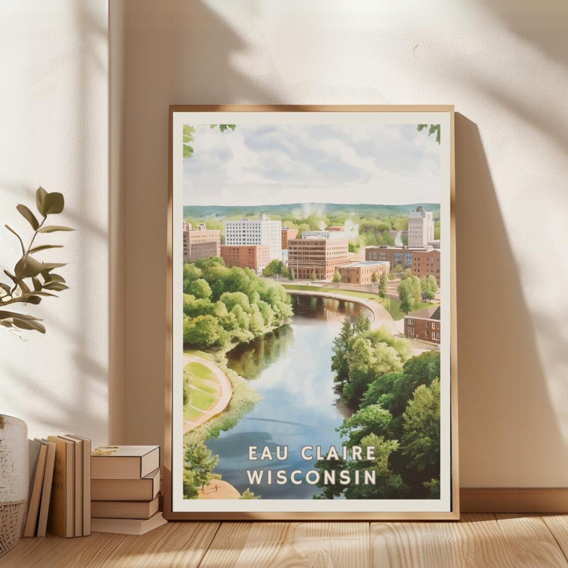 Eau Claire Wisconsin Travel Poster, Cityscape - Image 2