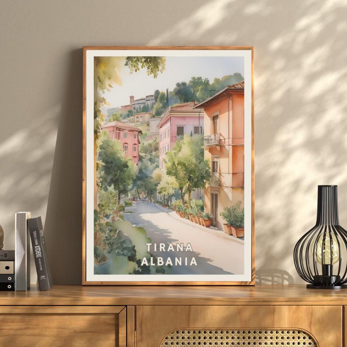 Tirana Albania Travel Poster, Mediterranean Urban Landscape - Image 3