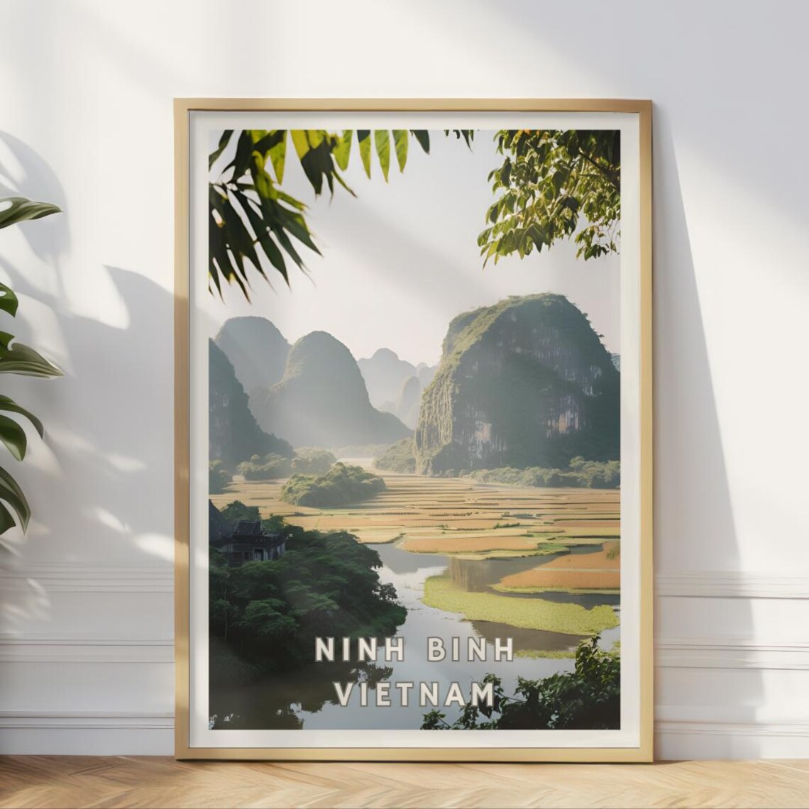 Ninh Binh Vietnam Travel Poster, Rural Landscape