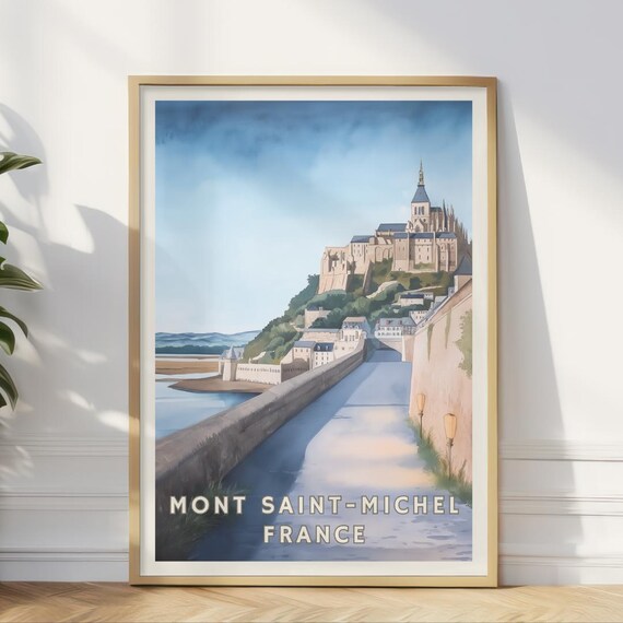 Mont Saint Michel France Normandy Coast Travel Landmark Poster