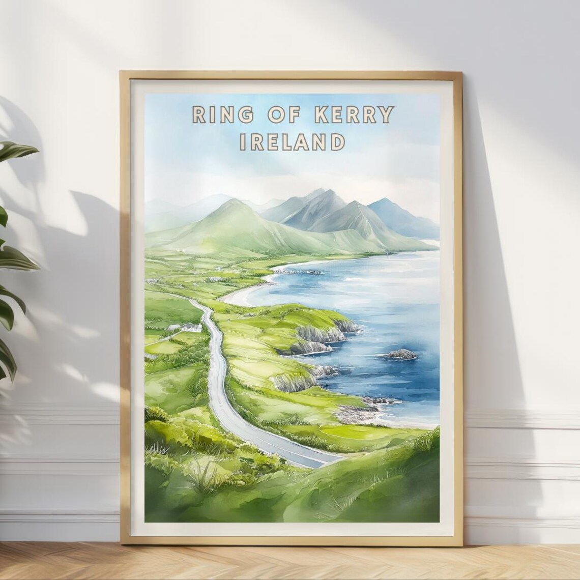 Ring Of Kerry Ireland Travel Poster, Coastal Landscape