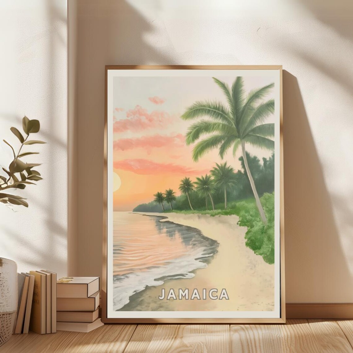Jamaica Travel Poster, Caribbean Beach Sunset - Image 2