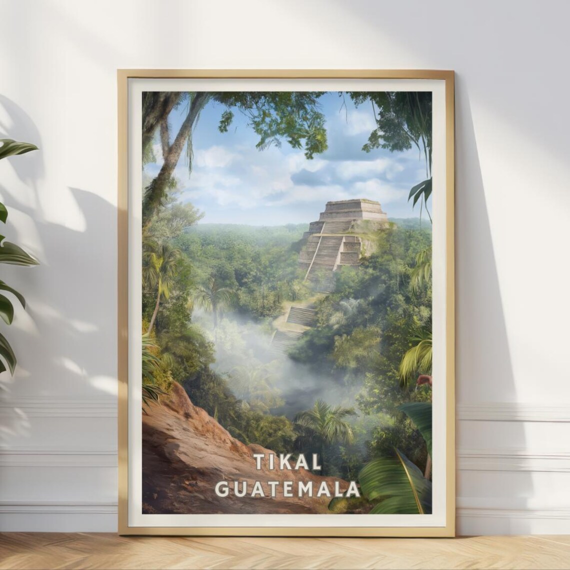 Tikal Guatemala Poster, Ancient Mayan Ruins