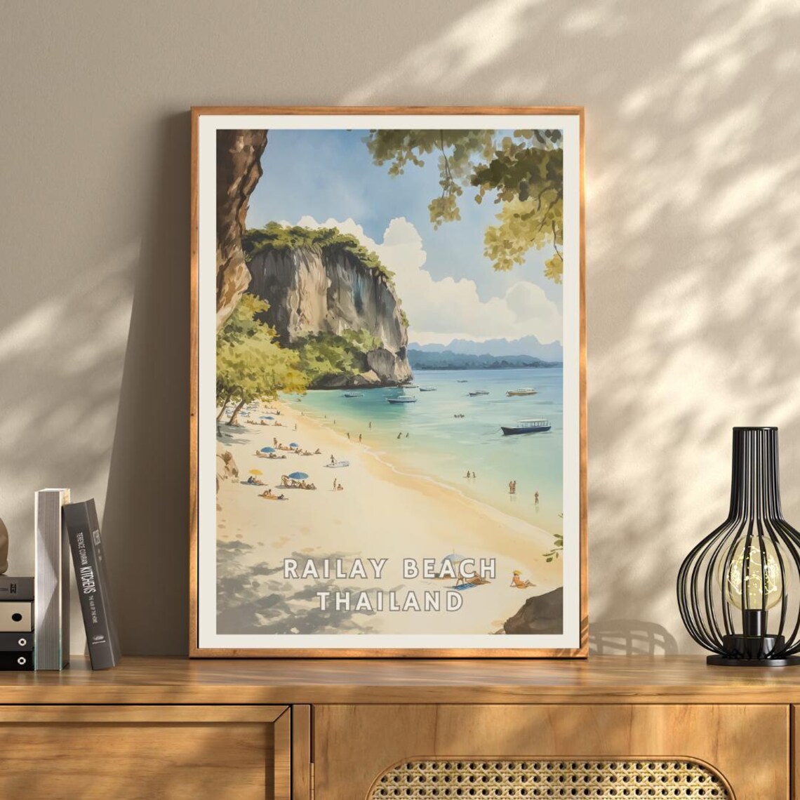Railay Beach Thailand Travel Poster, Tropical Coastline - Image 3