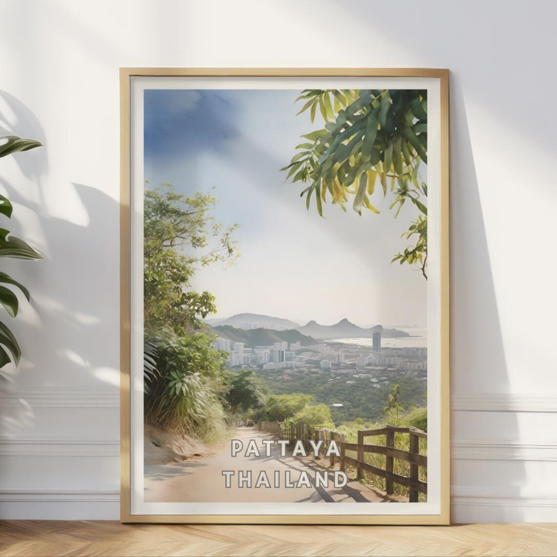 Pattaya Thailand Travel Poster, Tropical Cityscape