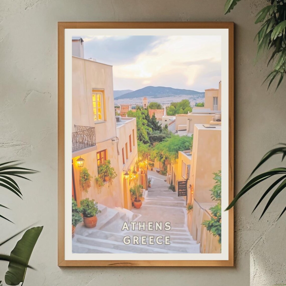 Athens Greece Poster, Plaka Neighborhood Cityscape - Image 2