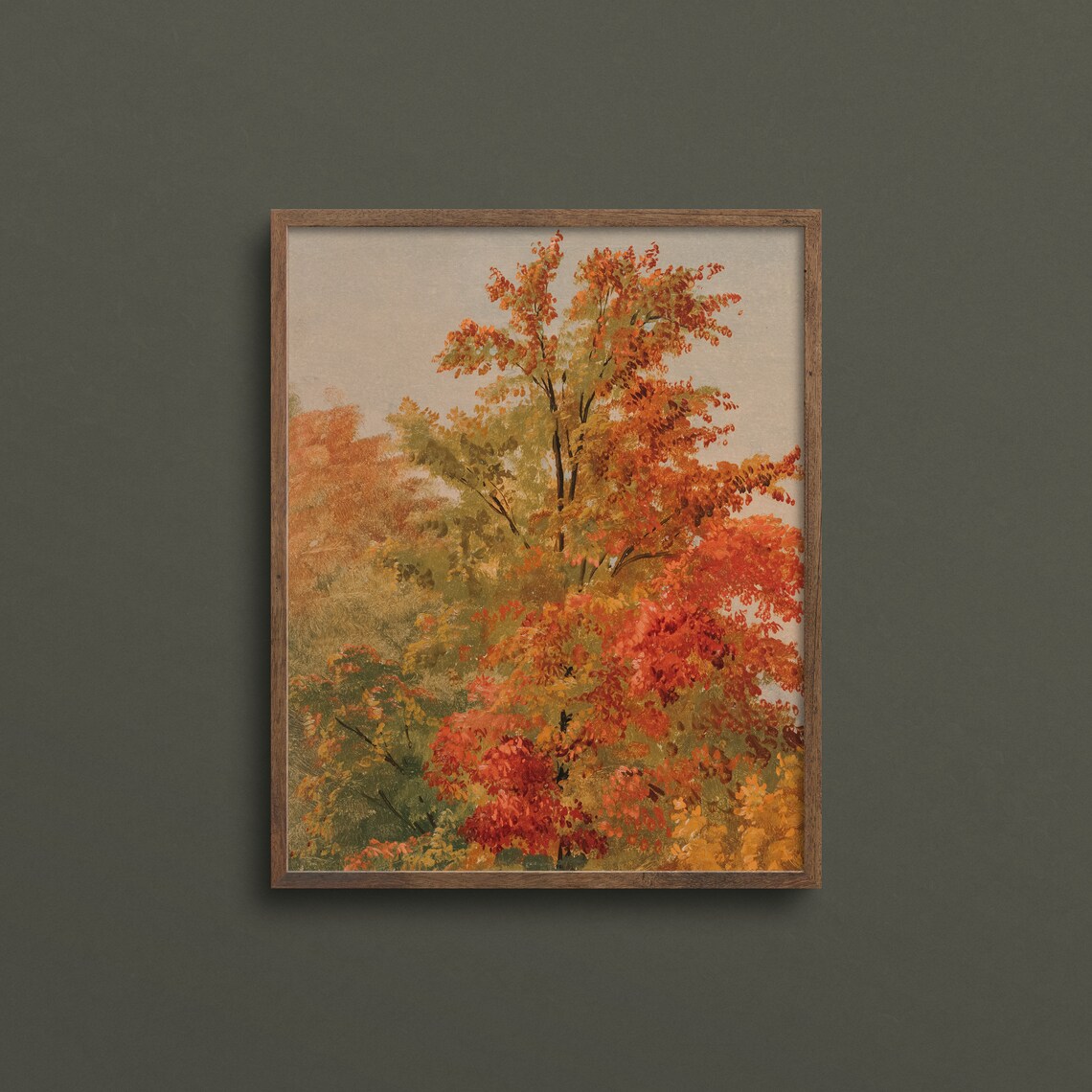 Bright Autumn Tree, Vintage Autumn Art Print - Image 3