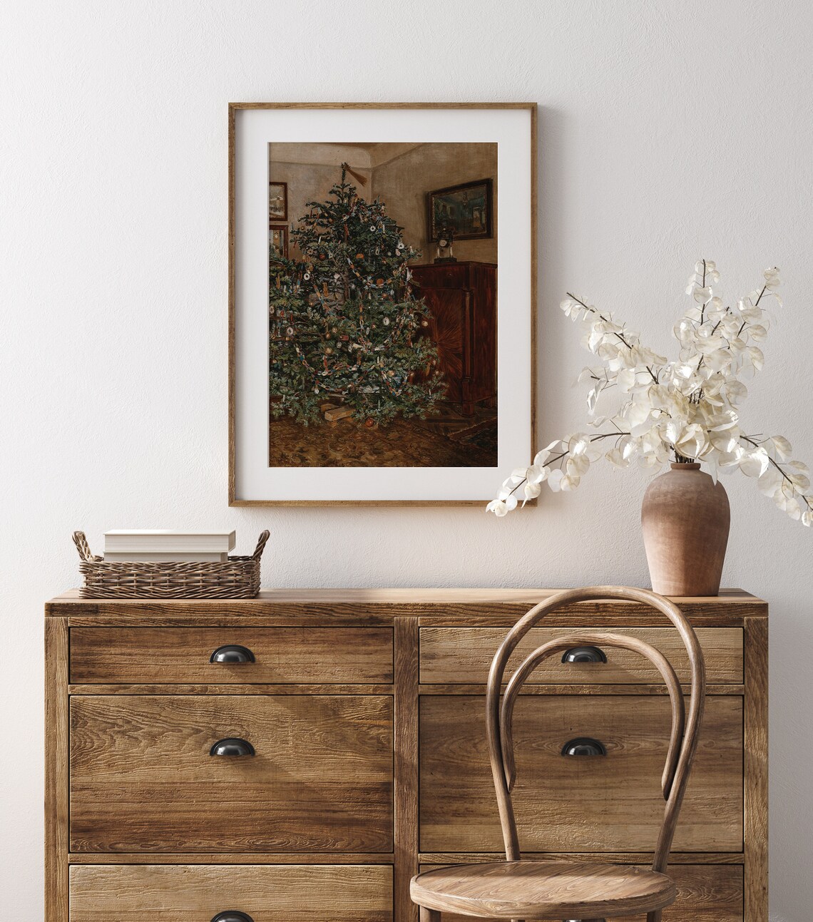 Merry Christmas Tree, Vintage Christmas Eve Art Print - Image 3