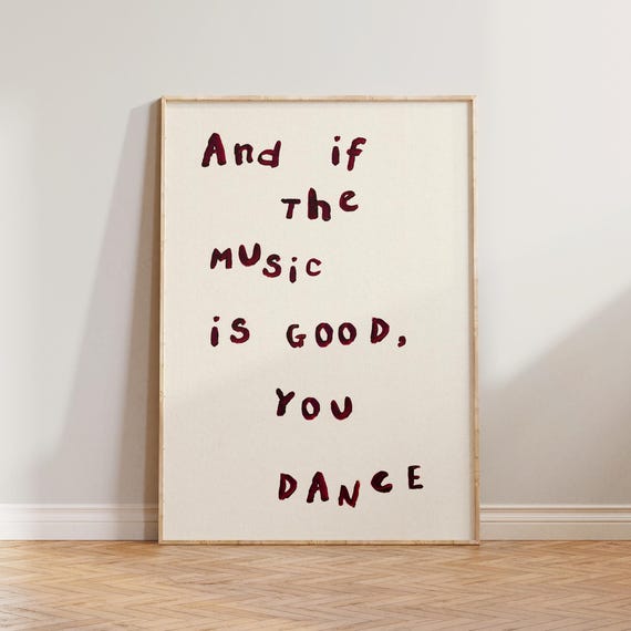 Retro Music Wall Art Hand Painted Living Room Print Is Good You Dance Poster Gift For Lover Bedroom