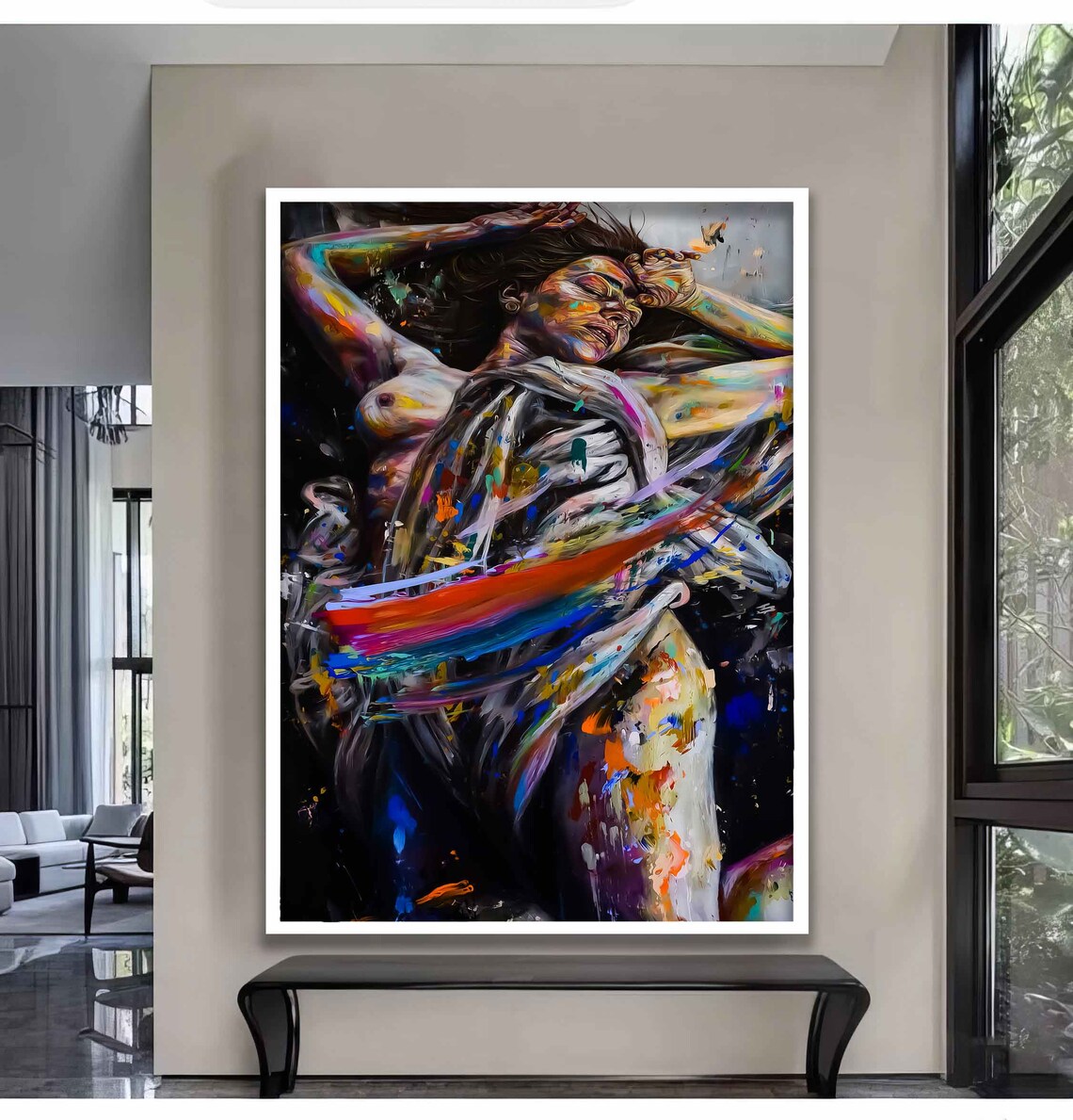 Sexy Woman Abstract Wall Art Woman Modern Woman Wall Decor Nude Print Erotic Sexy Woman Abstract - Image 3
