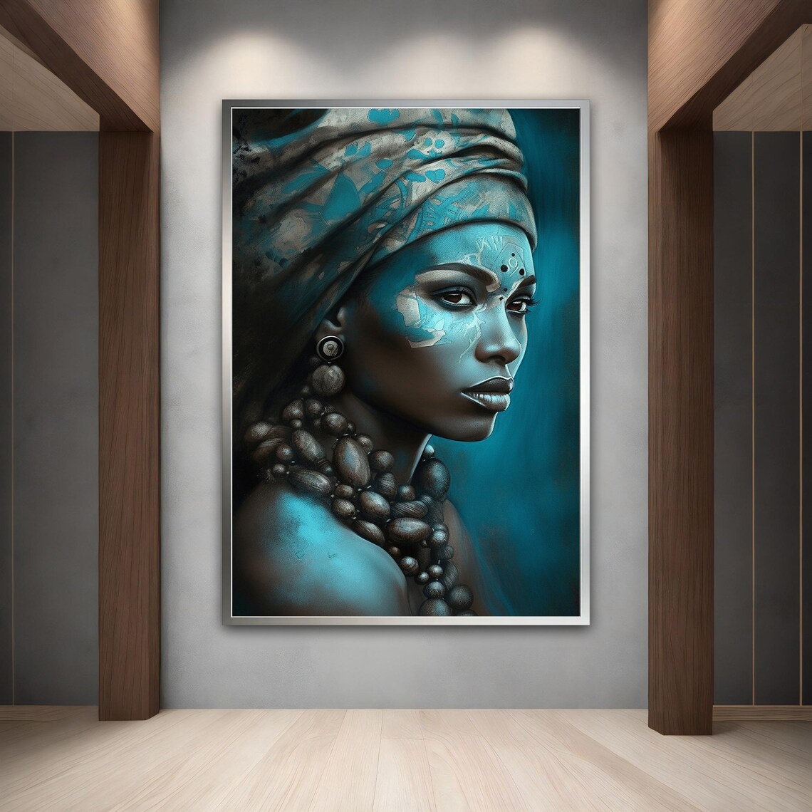 Ethnic Blue Woman Wall Art Ethnic Wall Decor African Wall Art African Print Ethnic - Image 5