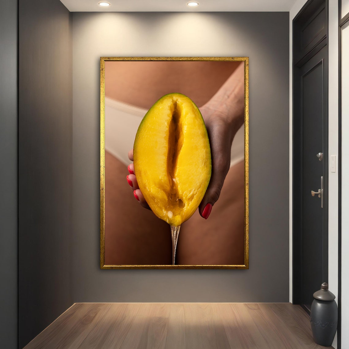 Sensual Mango Still Life Red Nails Fine Art Photography Print - Image 2