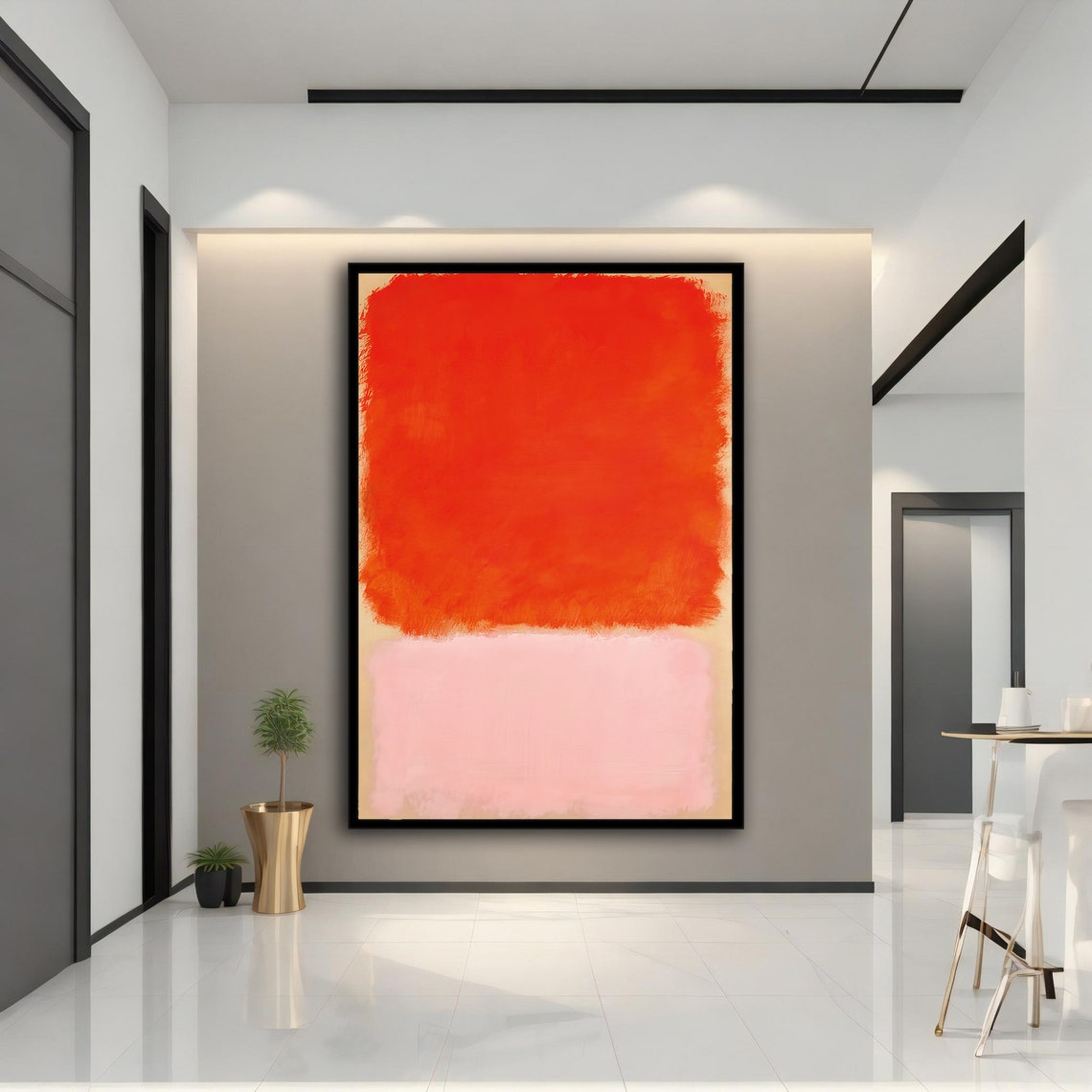 Rothko Style Orange Pink Color Field Abstract Wall Art Poster - Image 4