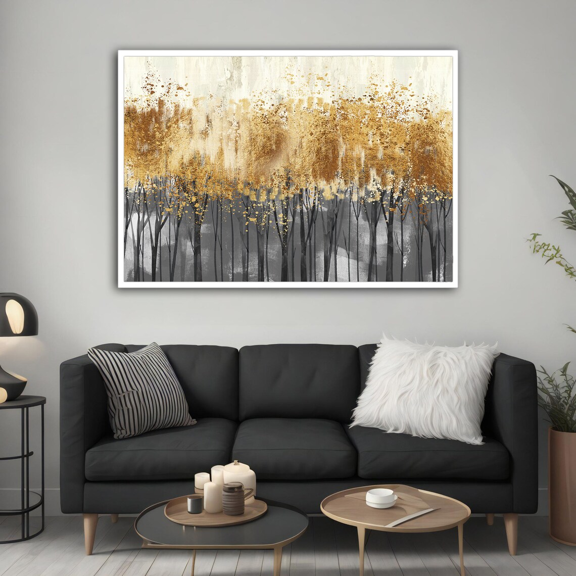 Gold Tree Modern Abstract Tree Art Print - Image 3