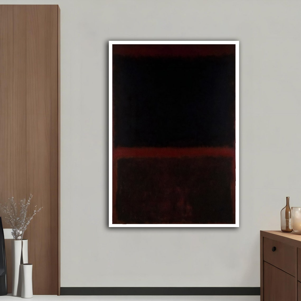 Rothko Style Black Red Color Field Abstract Modern Art Poster - Image 5