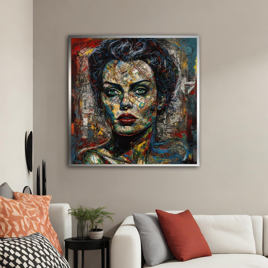 Woman Pop Art Woman Pop Art Modern Wall Art Woman Modern Print Colorful Woman Painting Feminine Woman Wall Decor - Image 3