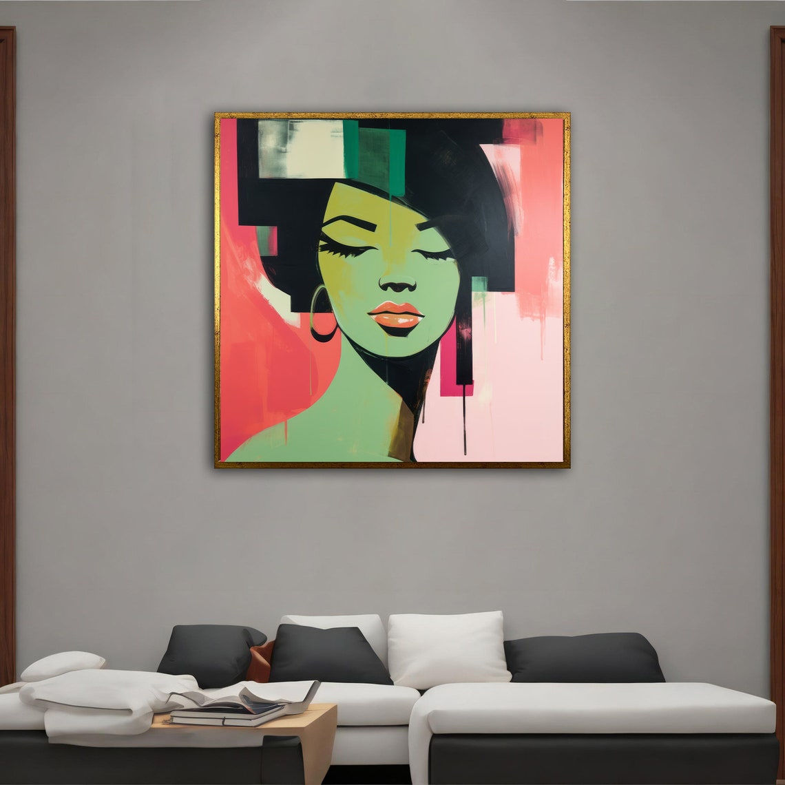 Colorful Woman Abstract Wall Art Colorful Modern Woman Print Colorful Woman Abstract Painting Feminine Woman Wall Decor - Image 2
