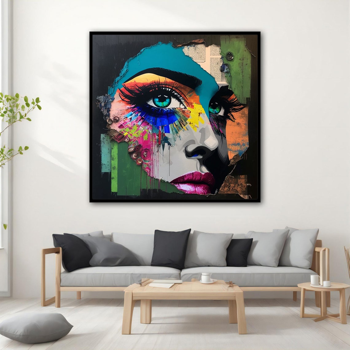 Colorful Modern Woman Wall Art Colorful Modern Woman Print Colorful Abstract Woman Painting Feminine Woman Wall Decor - Image 2