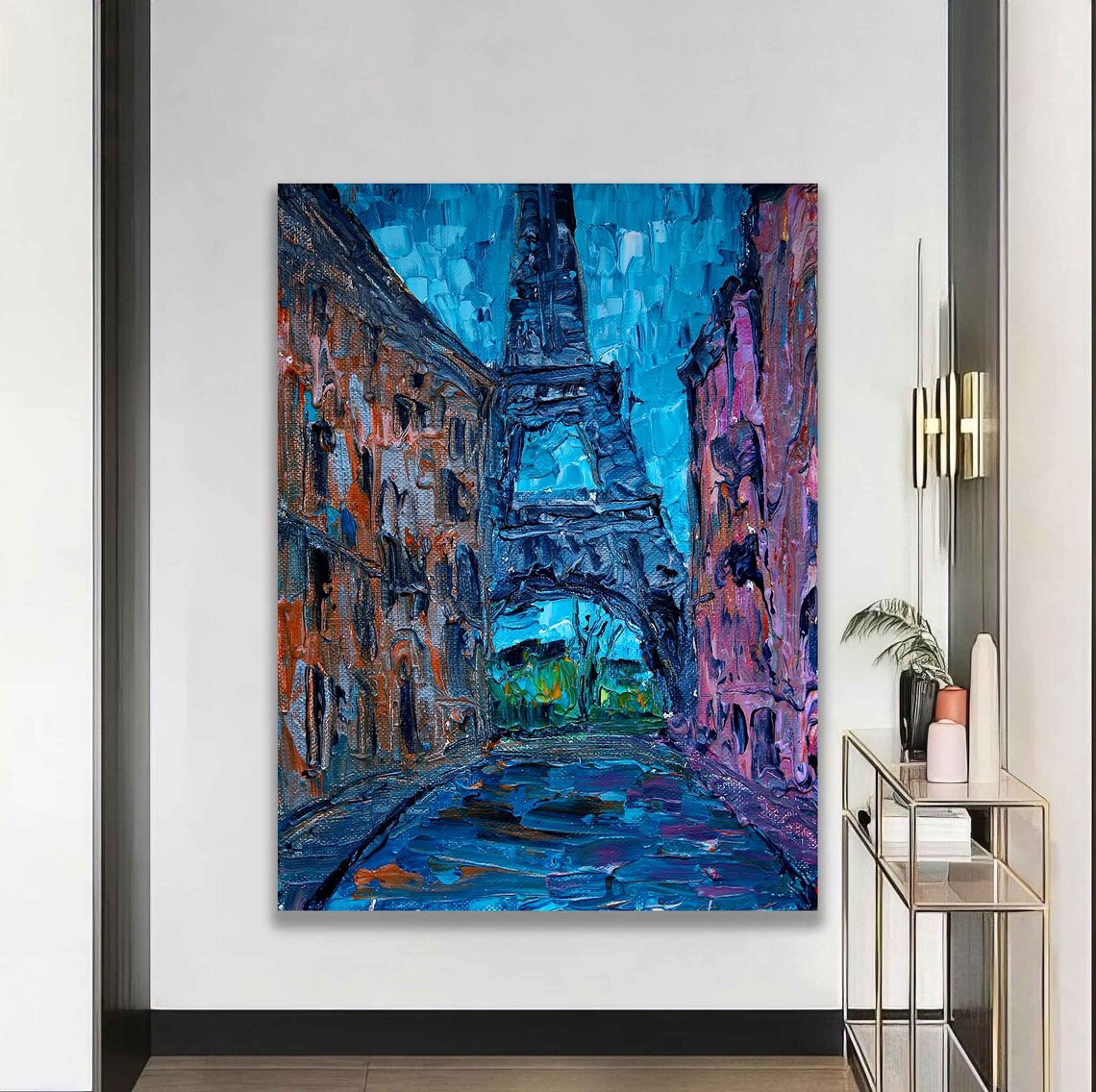 Abstract Eiffel Tower View, Modern Landscape