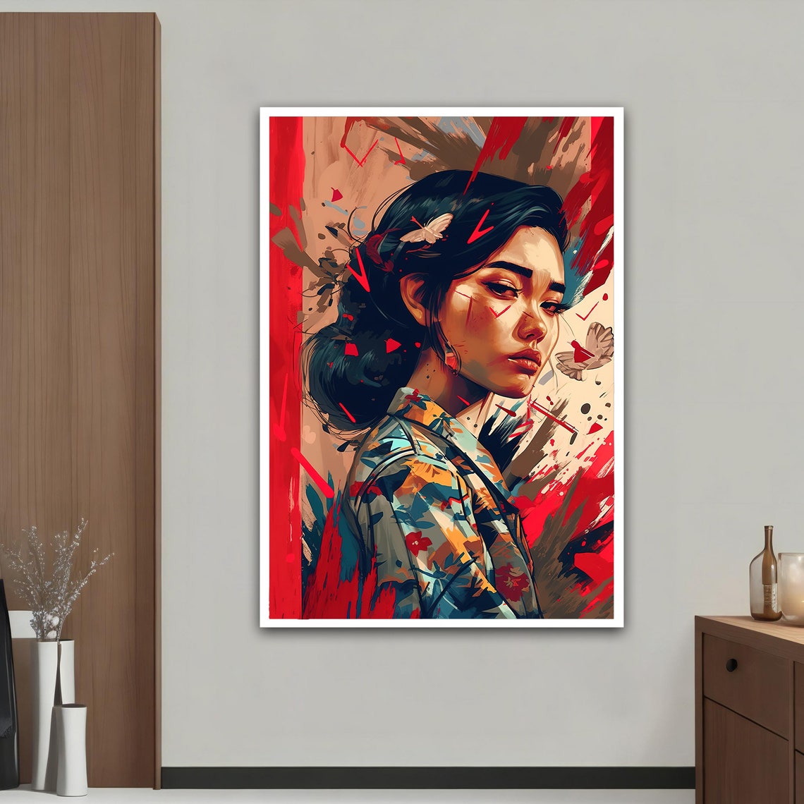 Colorful Modern Woman Wall Art Colorful Modern Woman Print Colorful Abstract Woman Painting Feminine Woman Wall Decor - Image 5
