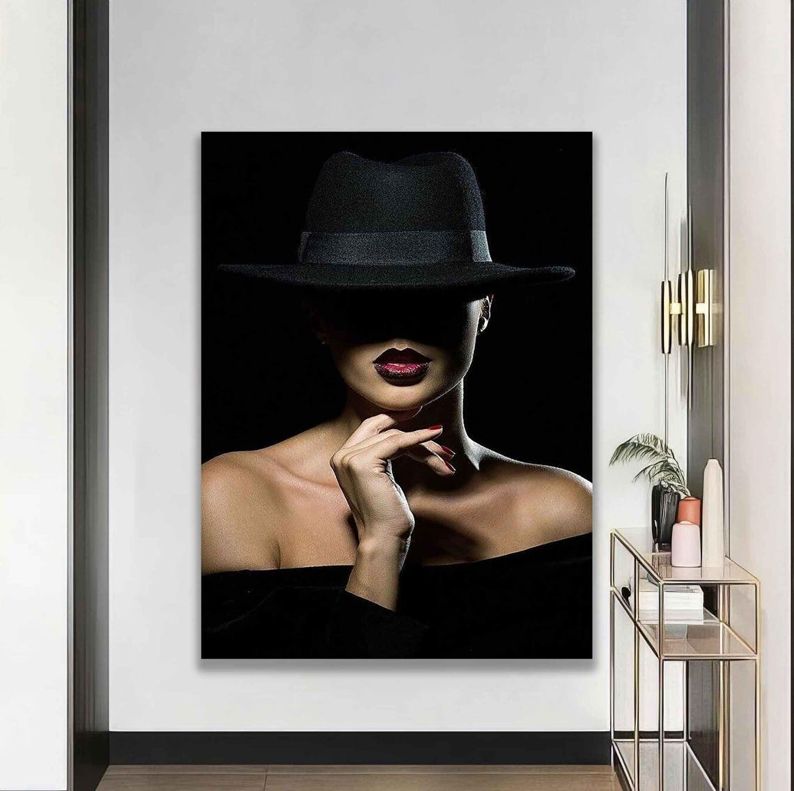 Woman With Hat Wall Art Woman In A Hat Woman With Hatt Wall Art Woman Art Modern Painting Cool Woman Art - Image 4
