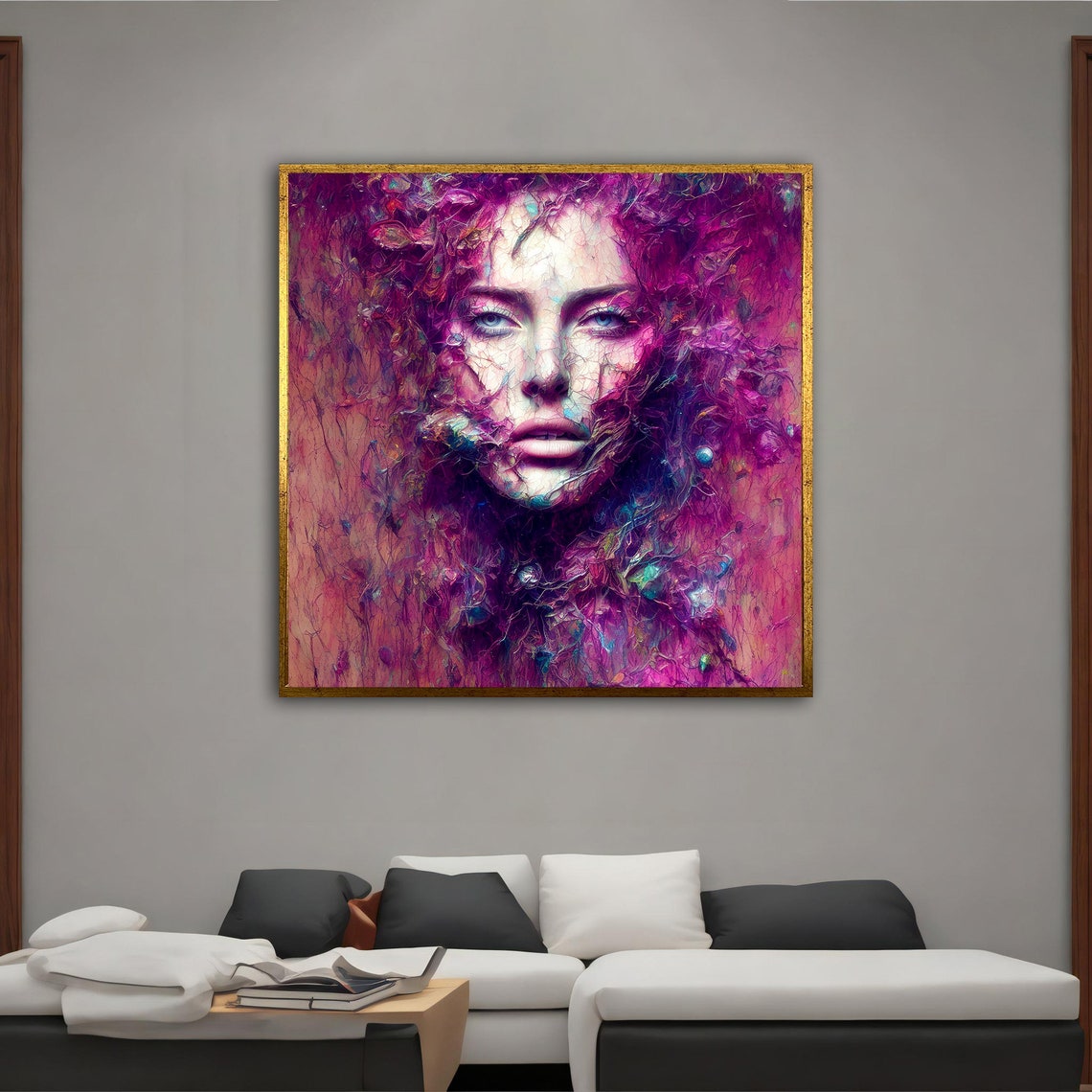 Colorful Woman Modern Wall Art Colorful Modern Woman Print Colorful Abstract Woman Painting Feminine Woman Wall Decor - Image 2