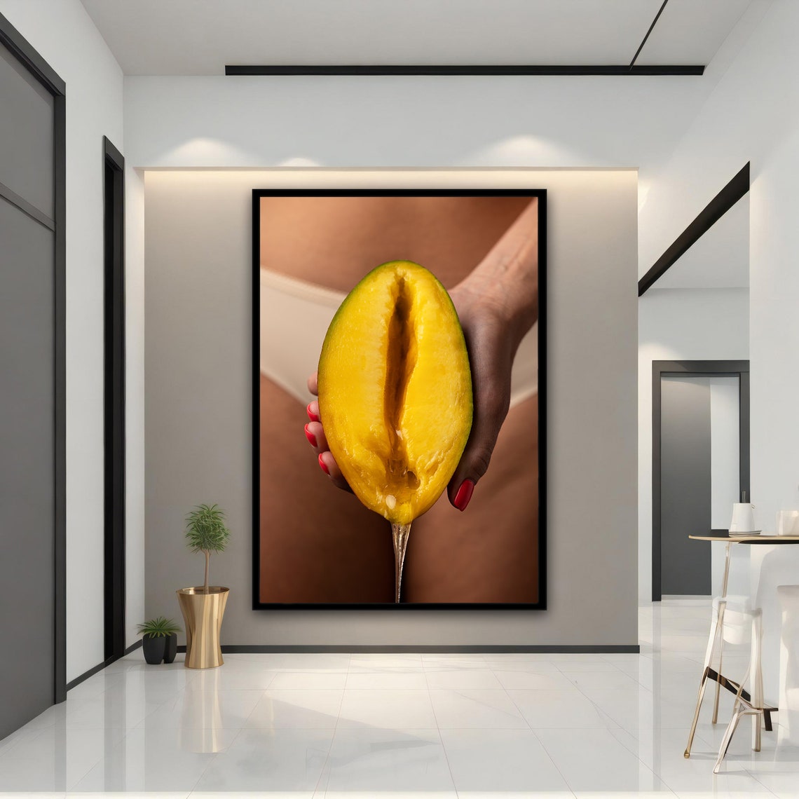 Sensual Mango Still Life Red Nails Fine Art Photography Print - Image 4