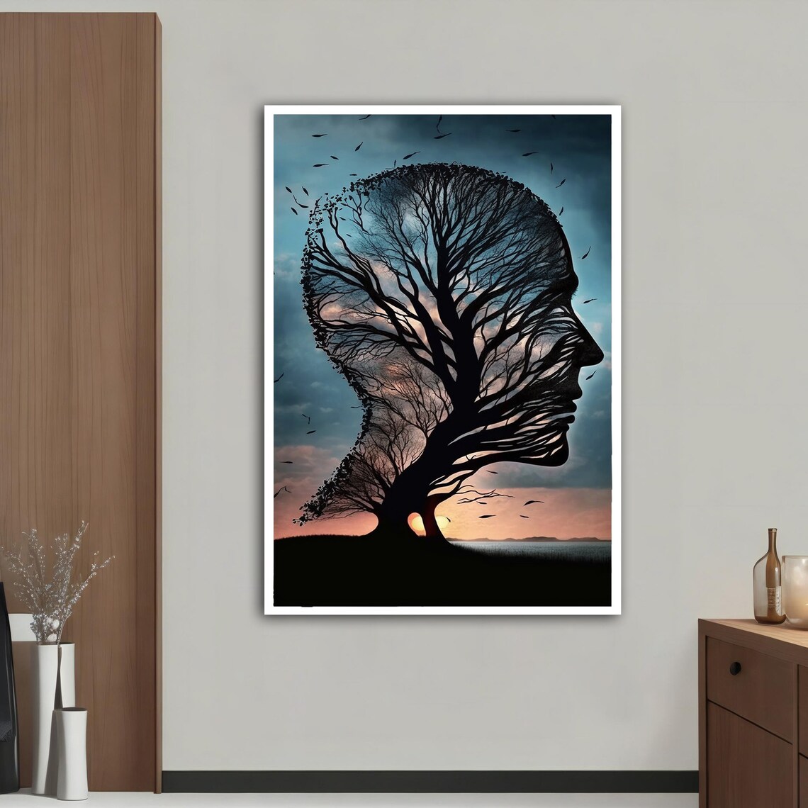 Tree Man Modern Wall Art, Surreal Tree Painting - Image 5