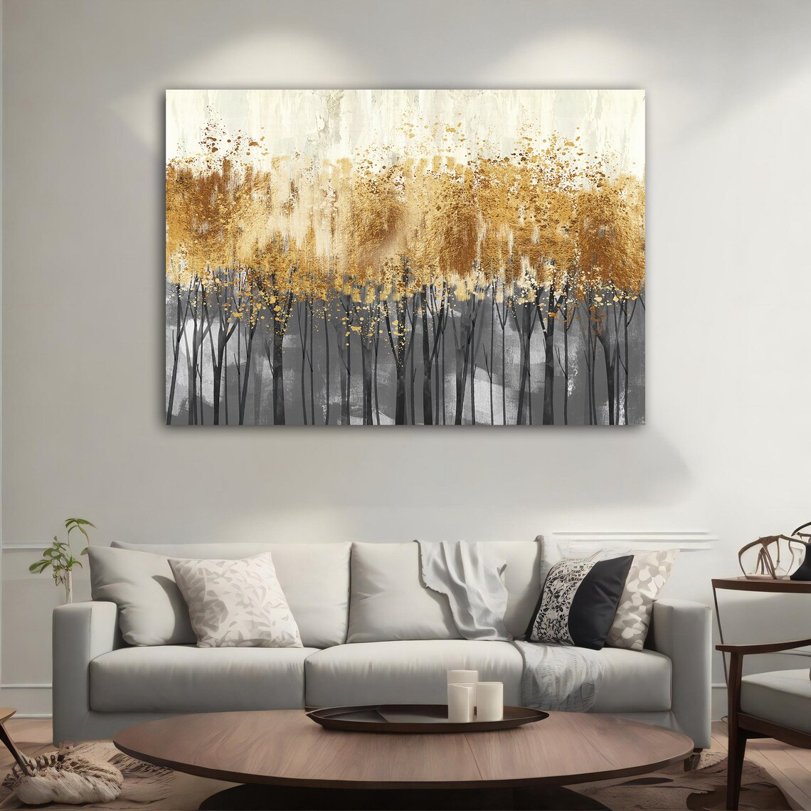 Gold Tree Modern Abstract Tree Art Print - Image 4