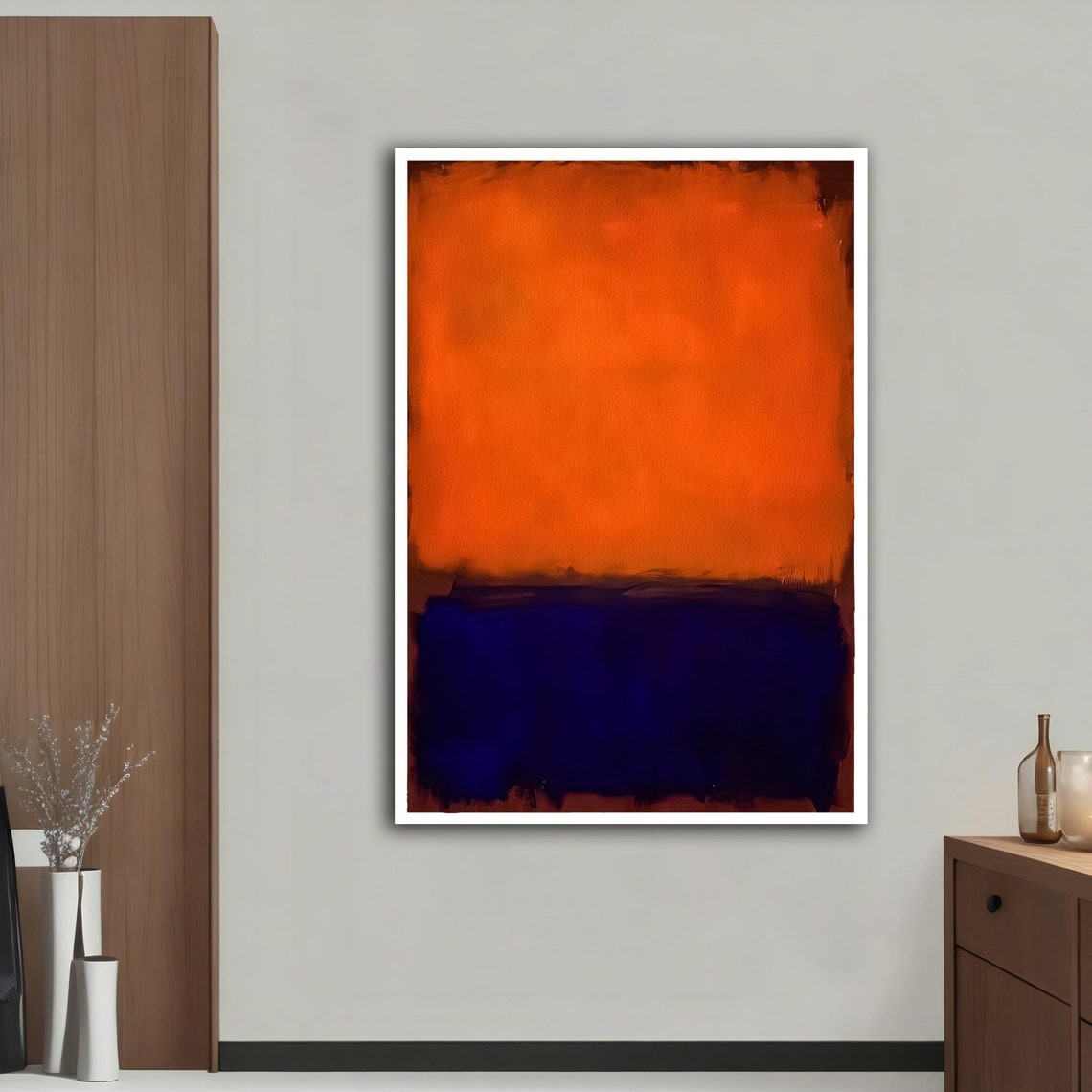 Rothko Style Orange Blue Color Block Abstract Expressionist Art Poster - Image 4