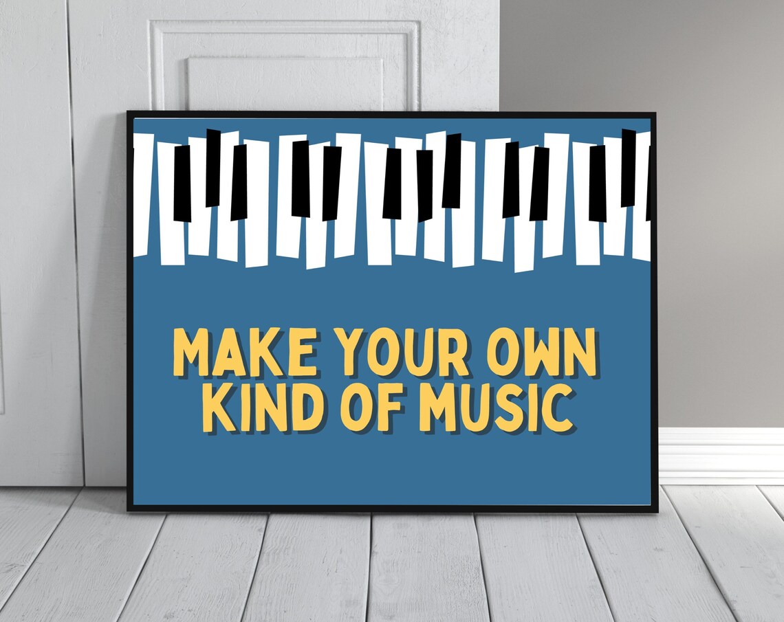Inspirational Music Quote, Motivational Piano Art Print