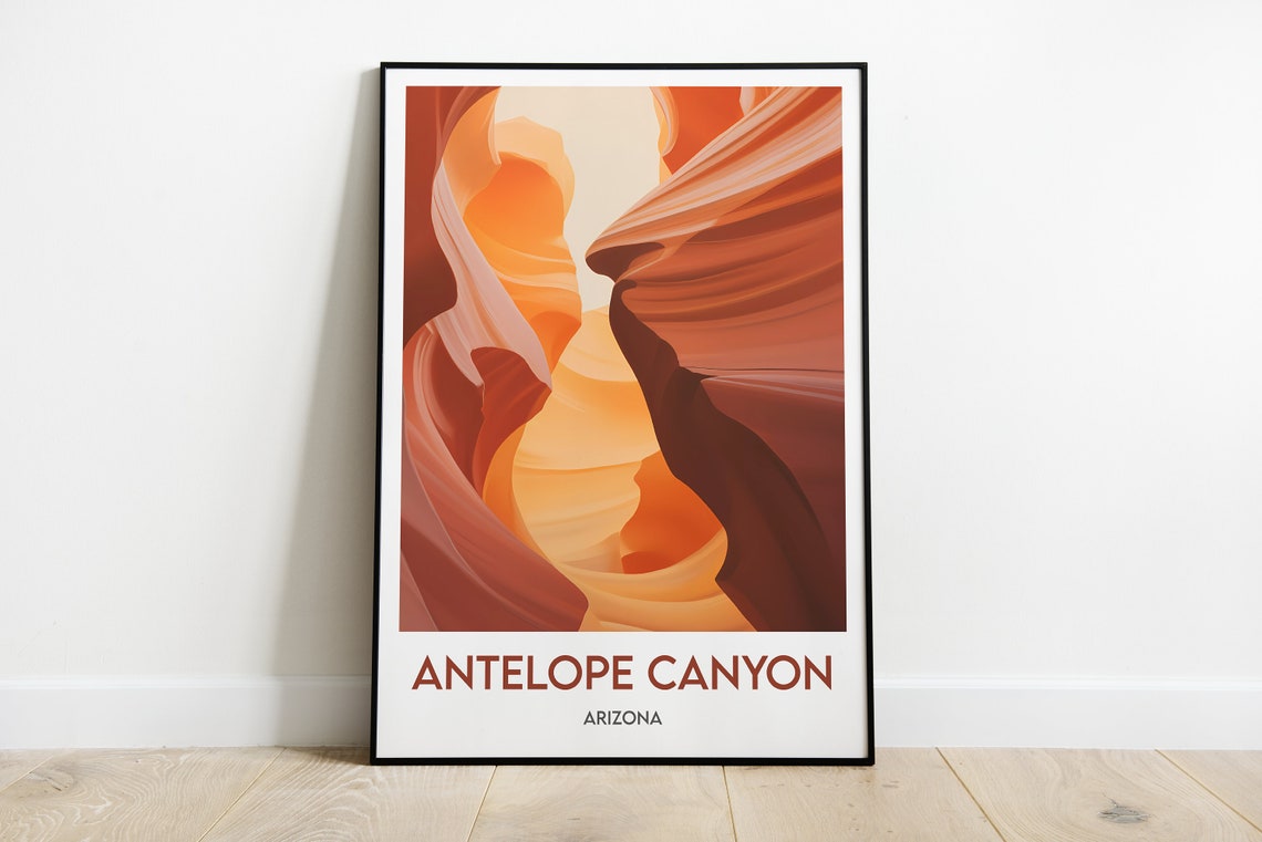 Antelope Canyon Arizona Slot Canyon Minimalist Travel Poster