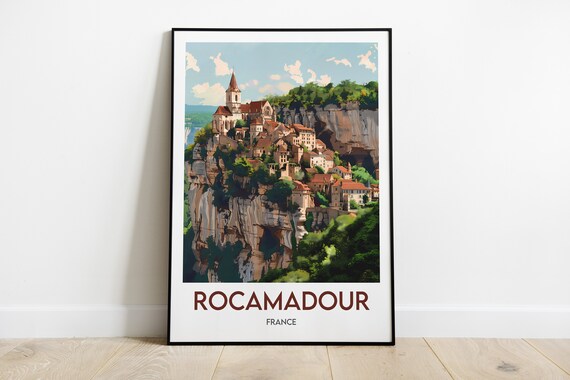 Rocamadour France Travel Poster, Wall Art Print