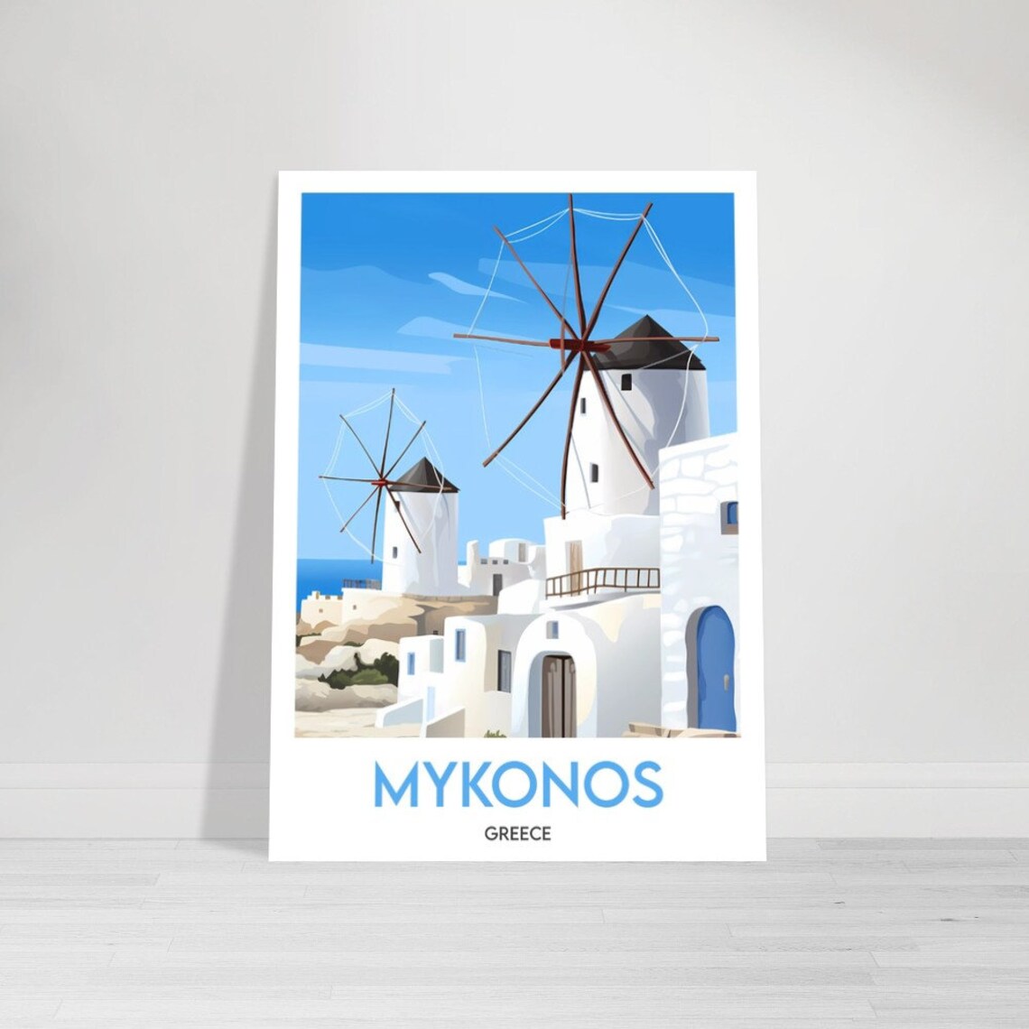 Mykonos Minimalist Travel Poster, The Cyclades - Image 2