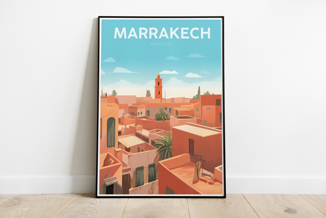 Marrakech Morocco Medina Travel Poster Print