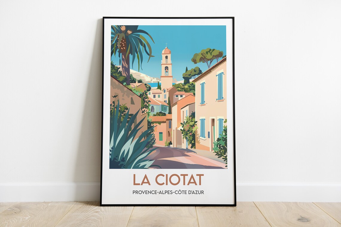 La Ciotat Paca Travel Poster, Coastal Wall Art
