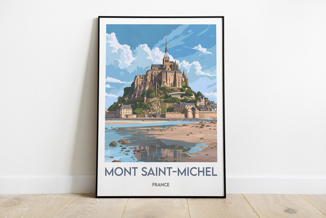 Mont Saint Michel Normandy Travel Poster Art Print
