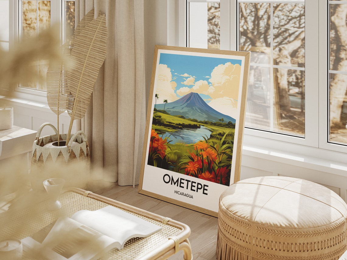 Ometepe Nicaragua Travel Poster Print Illustration Gift - Image 2