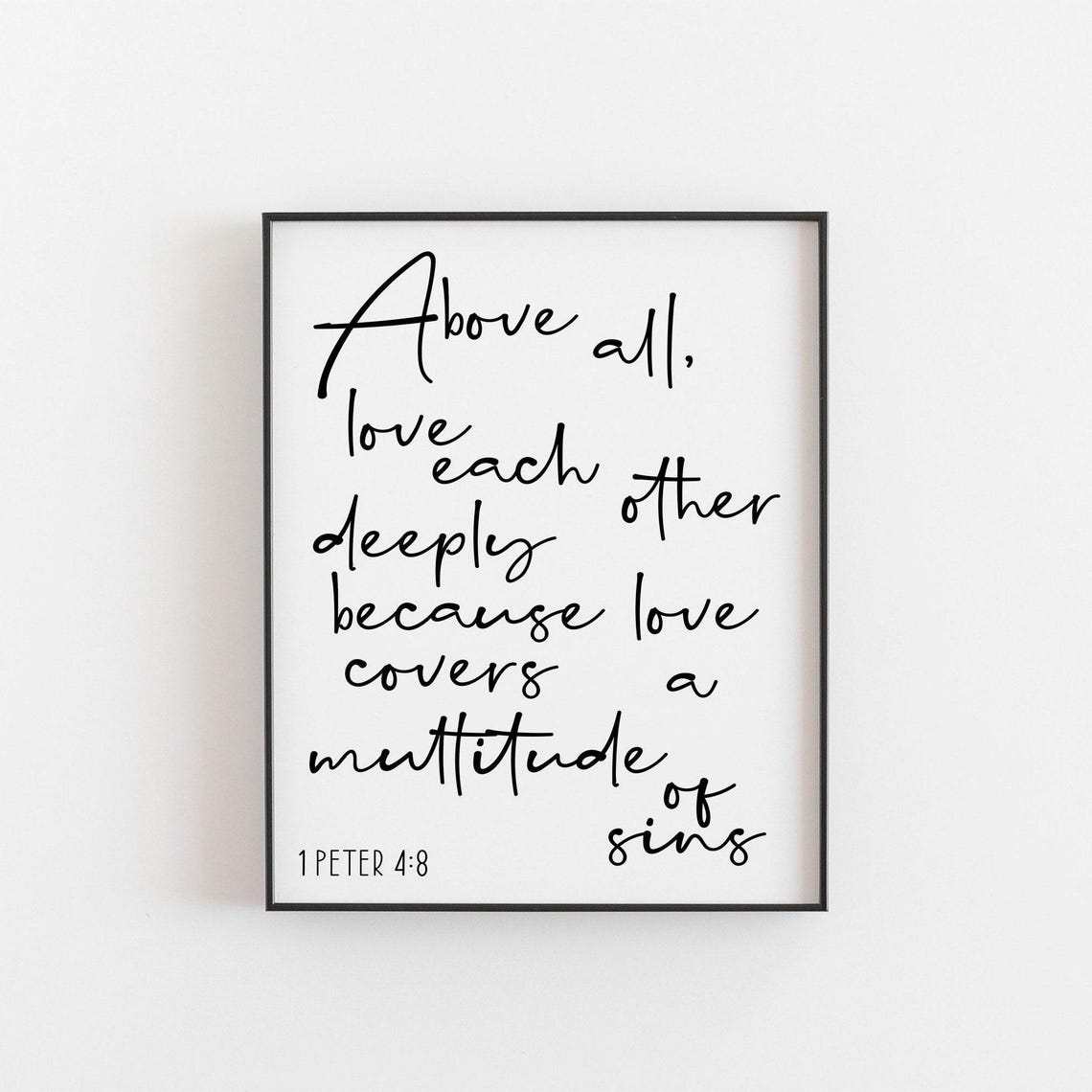 Above All Love Each Other Deeply 1 Peter 48 Bible Verse Poster