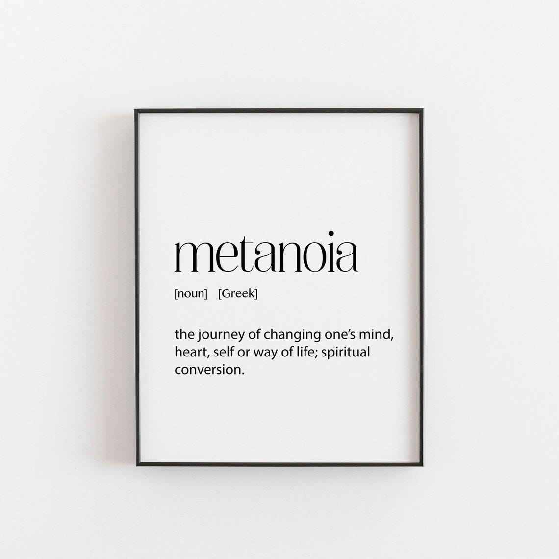 Greek Art Metanoia Definition Poster Wall Themed Home Decor Greece Print Words