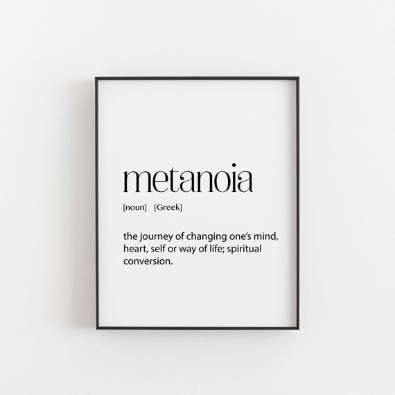 Greek Art Metanoia Definition Poster Wall Themed Home Decor Greece Print Words