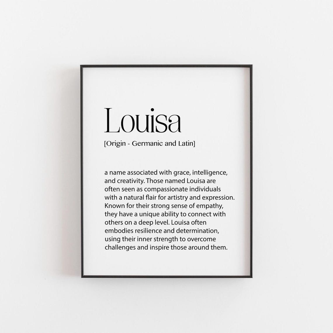Louisa Germanic Latin Name Meaning Graceful Nursery Decor Poster