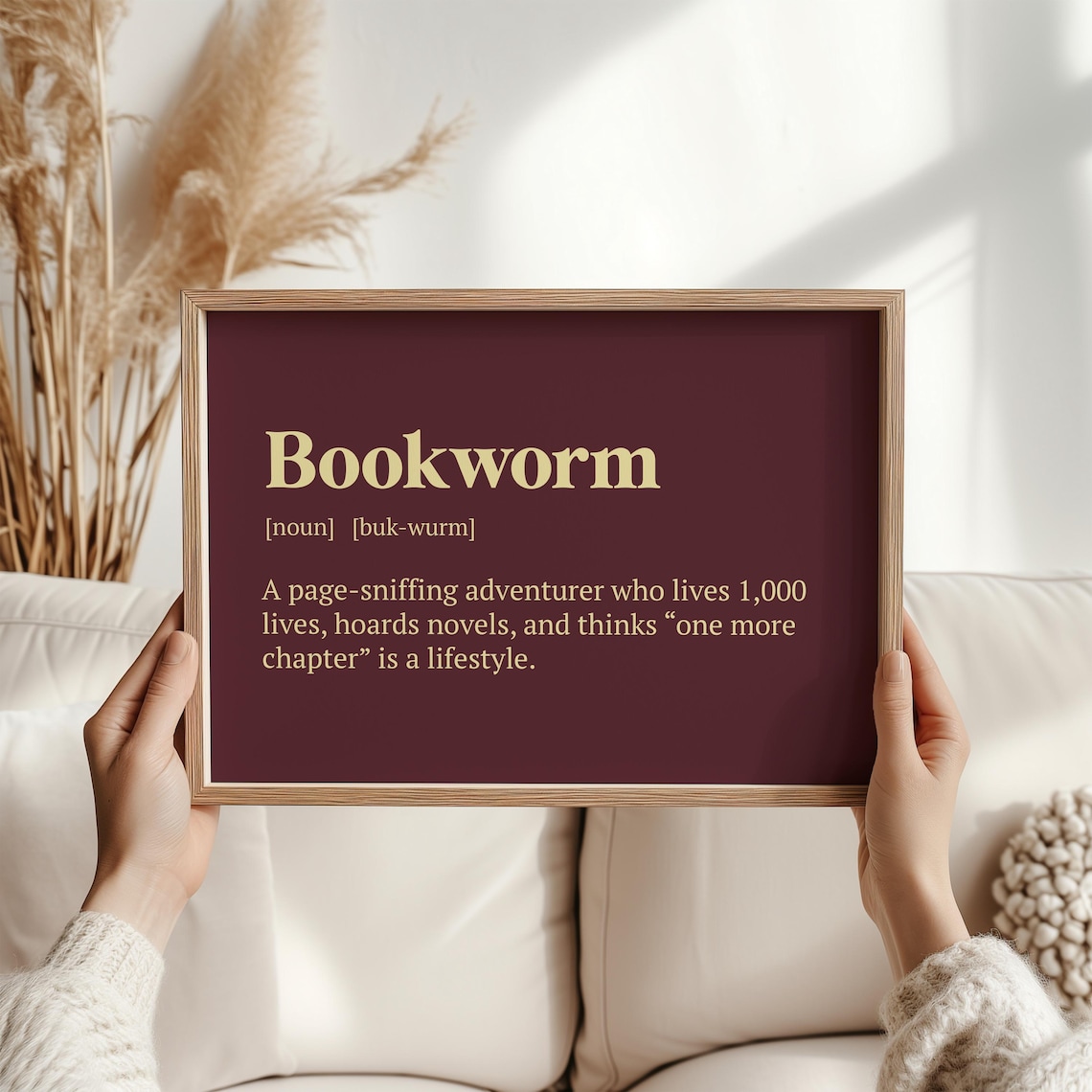 Bookworm Definition Funny Bibliophile Art Print