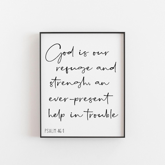 God Is Our Refuge And Strength Psalm 461 Bible Verse Script Poster