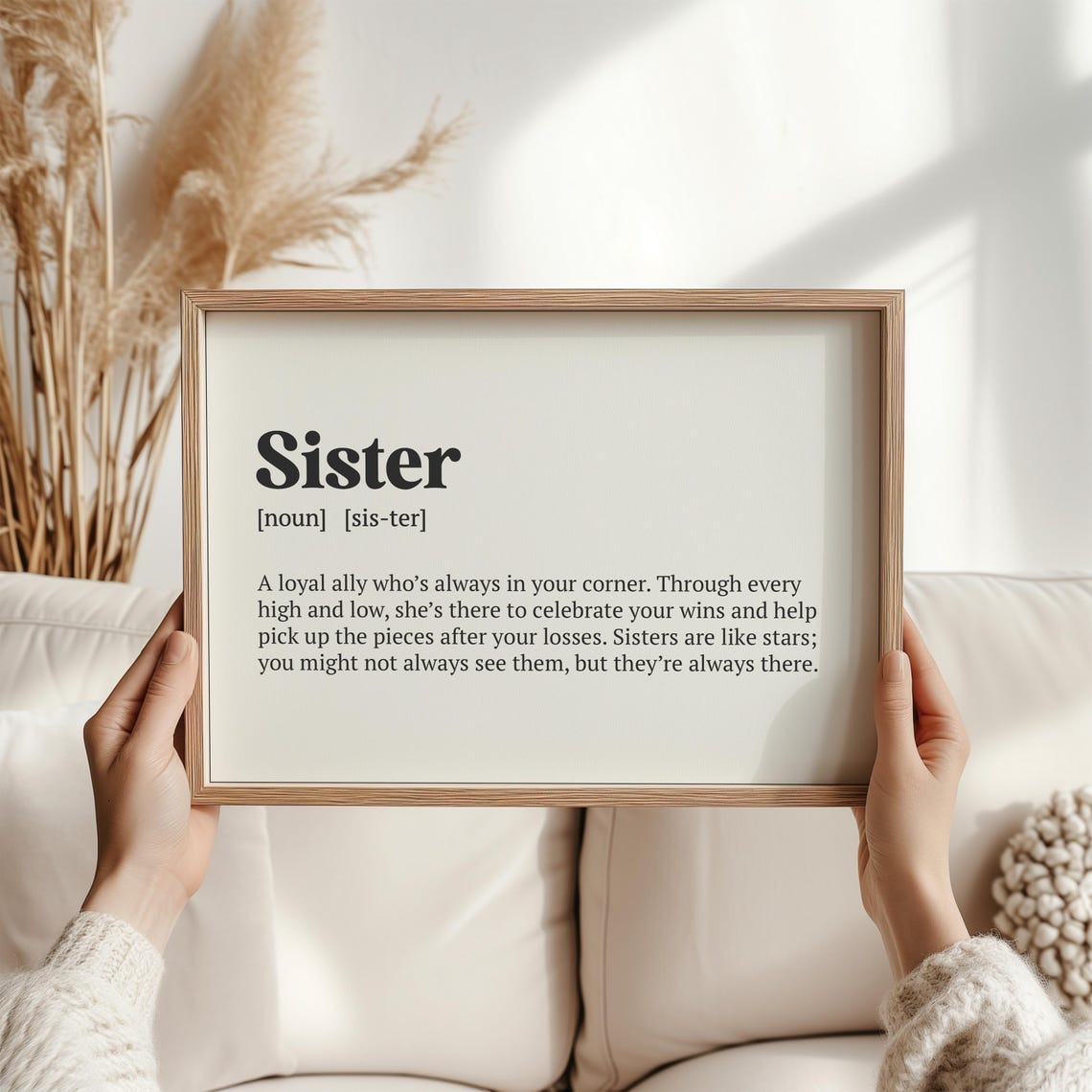 Sister Definition Print Loyal Ally Heartfelt Birthday Gift for Sisters - Image 3