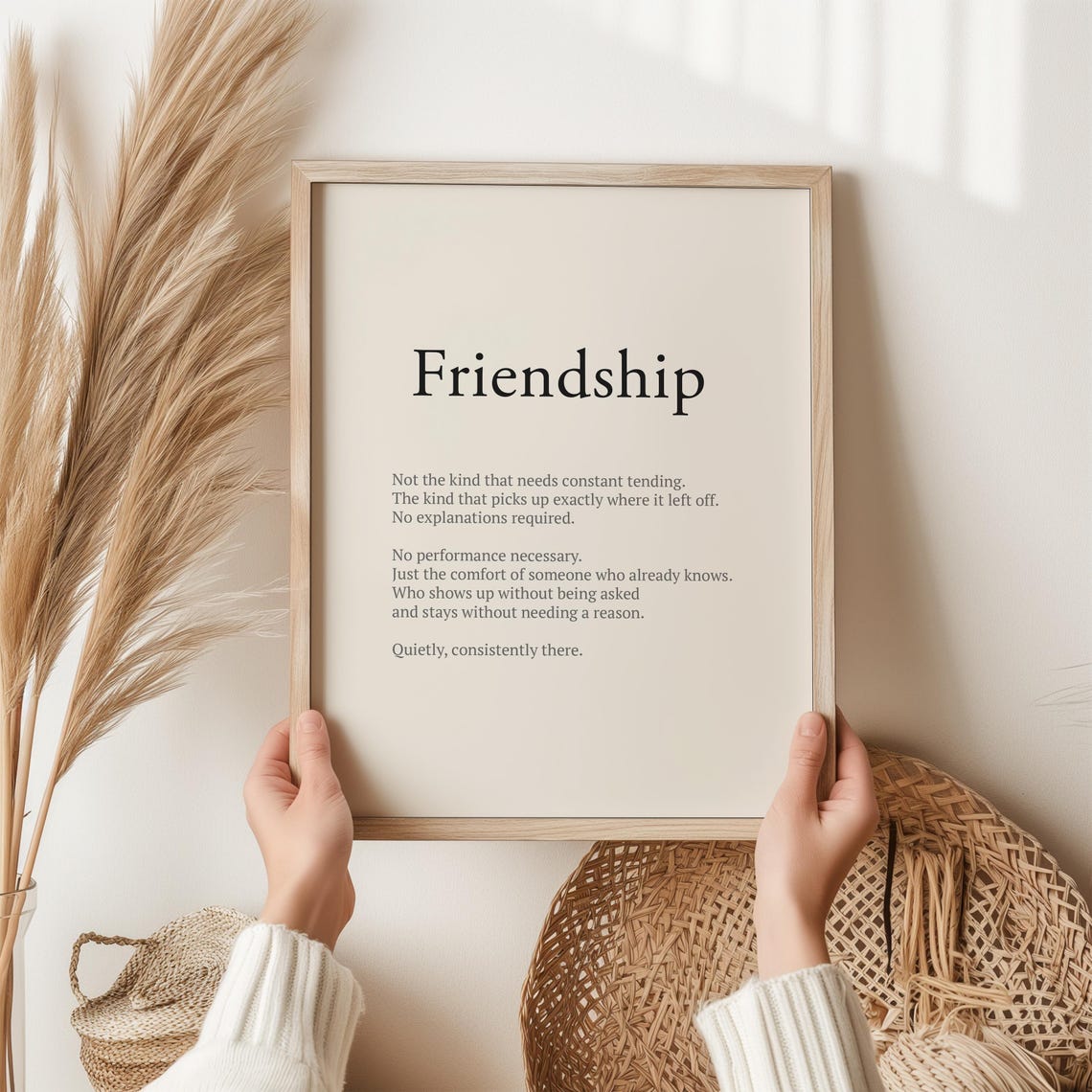Friendship Definition Typography Minimalist Best Friend Quote Poster